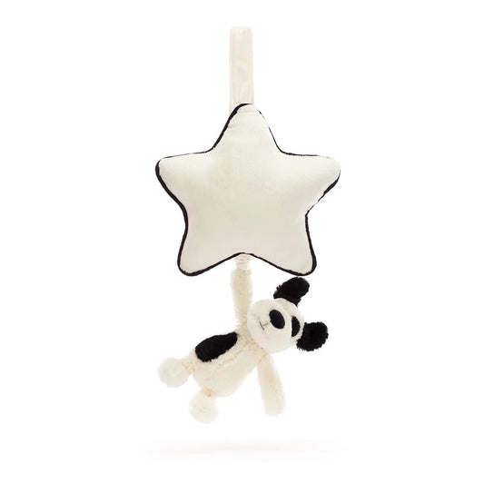 Bashful Rufferty Black & Cream Puppy Musical Pull