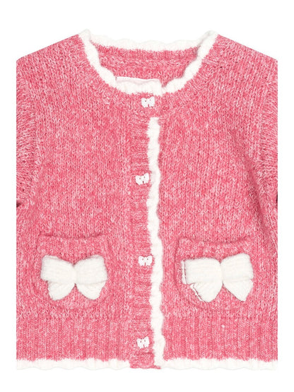 Berry 3D Bow Scalloped Cardi | Dusty Berry