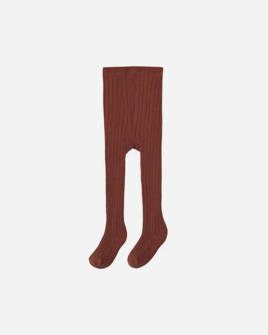 Rylee + Cru Ribbed Tights, Brick
