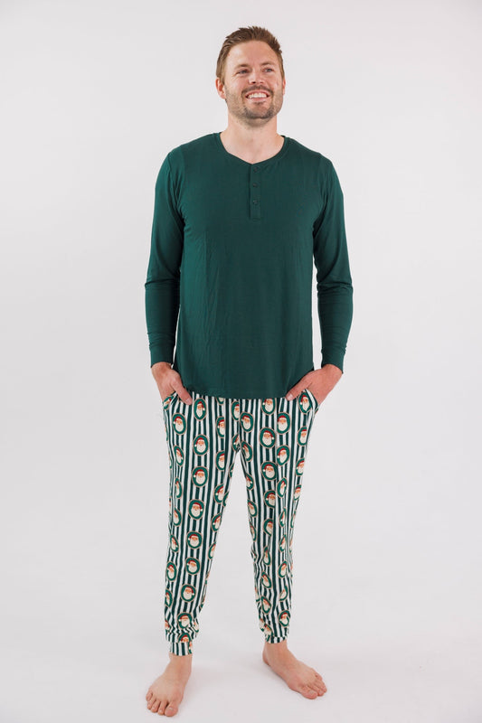 Green Santa Claus Lane Mens Top + Jogger