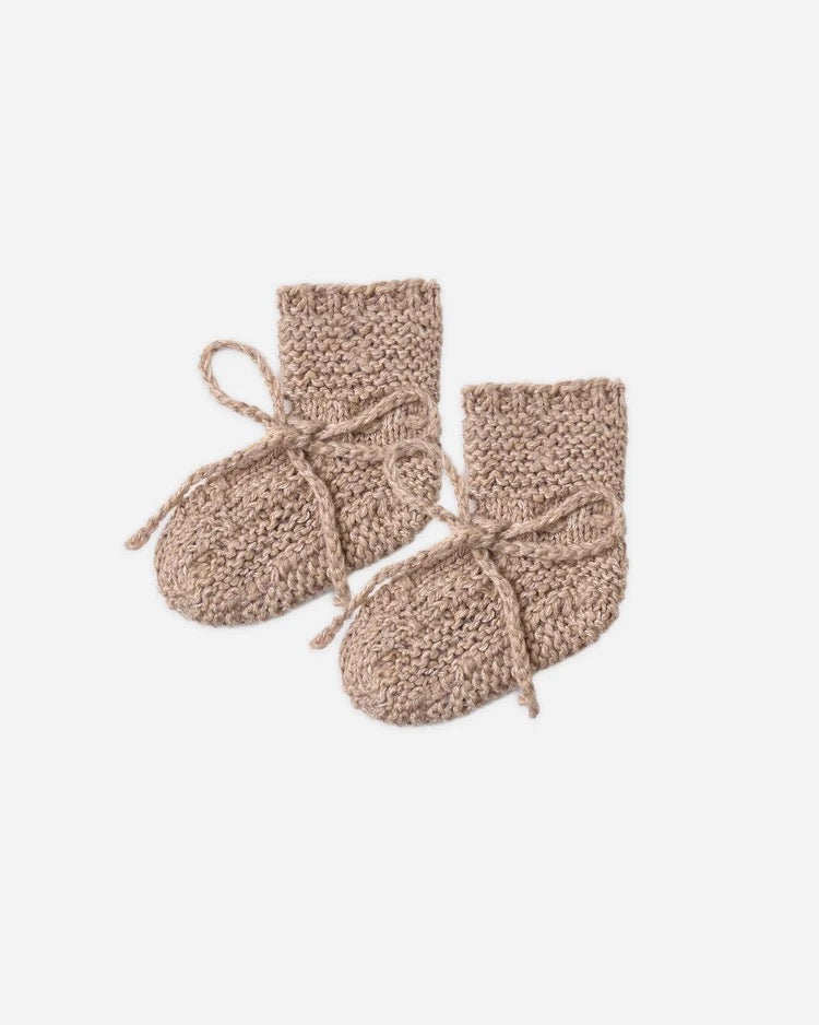 Knit Booties | Heathered Almond