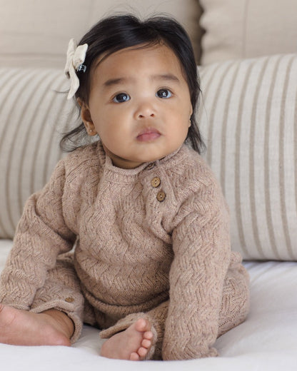 Cozy Heather Knit Jumpsuit | Heathered Almond