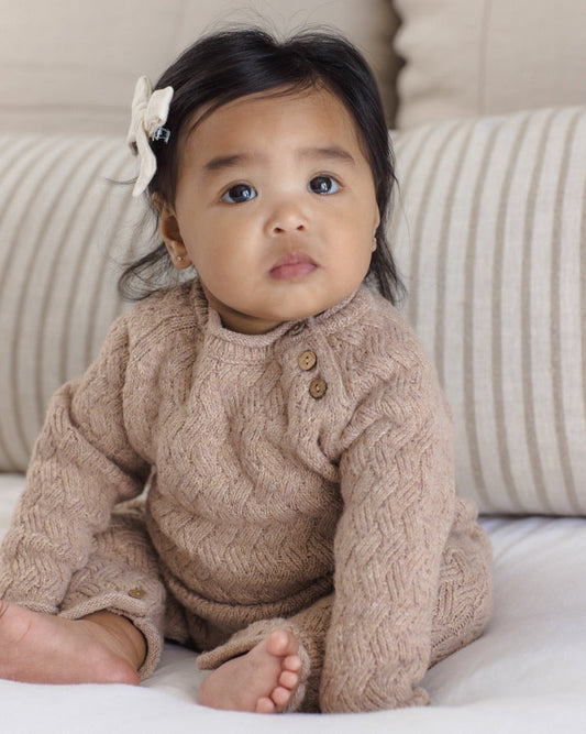 Cozy Heather Knit Jumpsuit | Heathered Almond