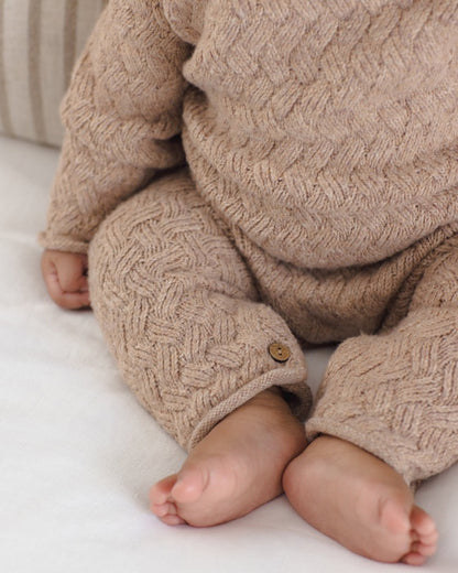 Cozy Heather Knit Jumpsuit | Heathered Almond
