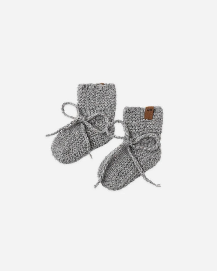 Knit Booties | Heathered Slate