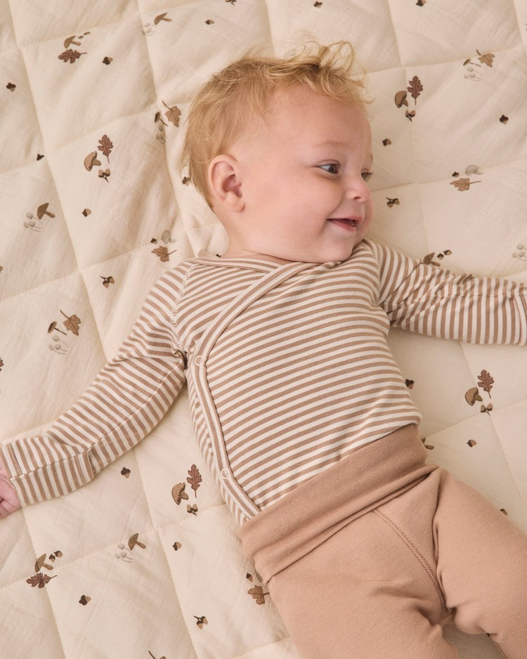 Side Snap Bodysuit + Pant Set | Almond Stripe