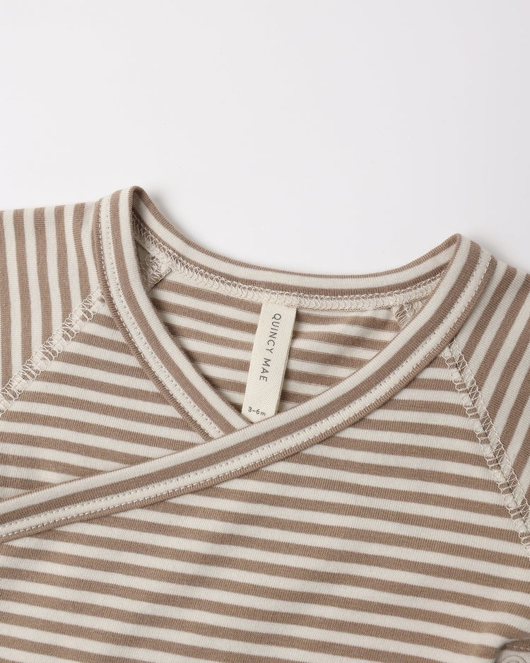 Side Snap Bodysuit + Pant Set | Almond Stripe