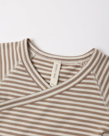 Side Snap Bodysuit + Pant Set | Almond Stripe