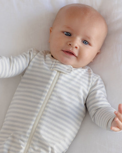 Zip Long Sleeve Sleeper Footie | Cloud Stripe
