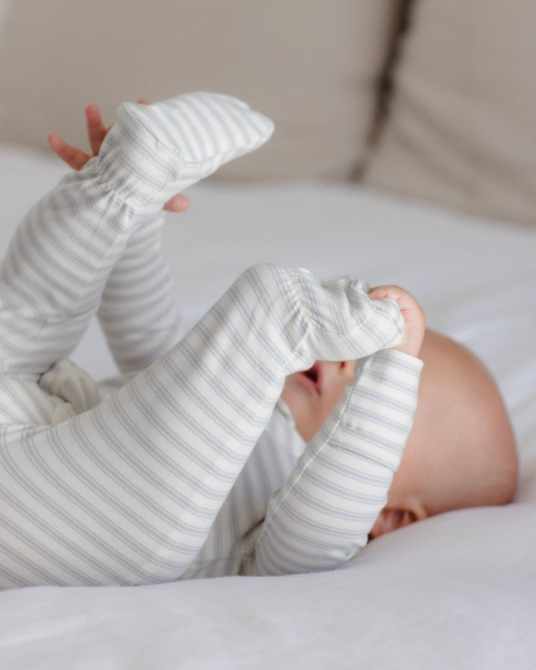 Zip Long Sleeve Sleeper Footie | Cloud Stripe