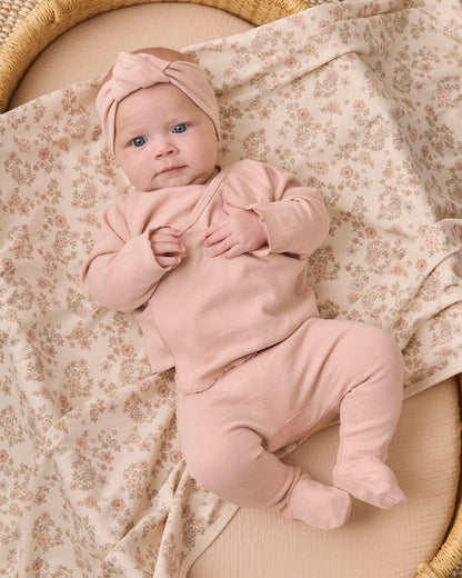 Wrap Top + Footed Pant Set | Dusty Rose
