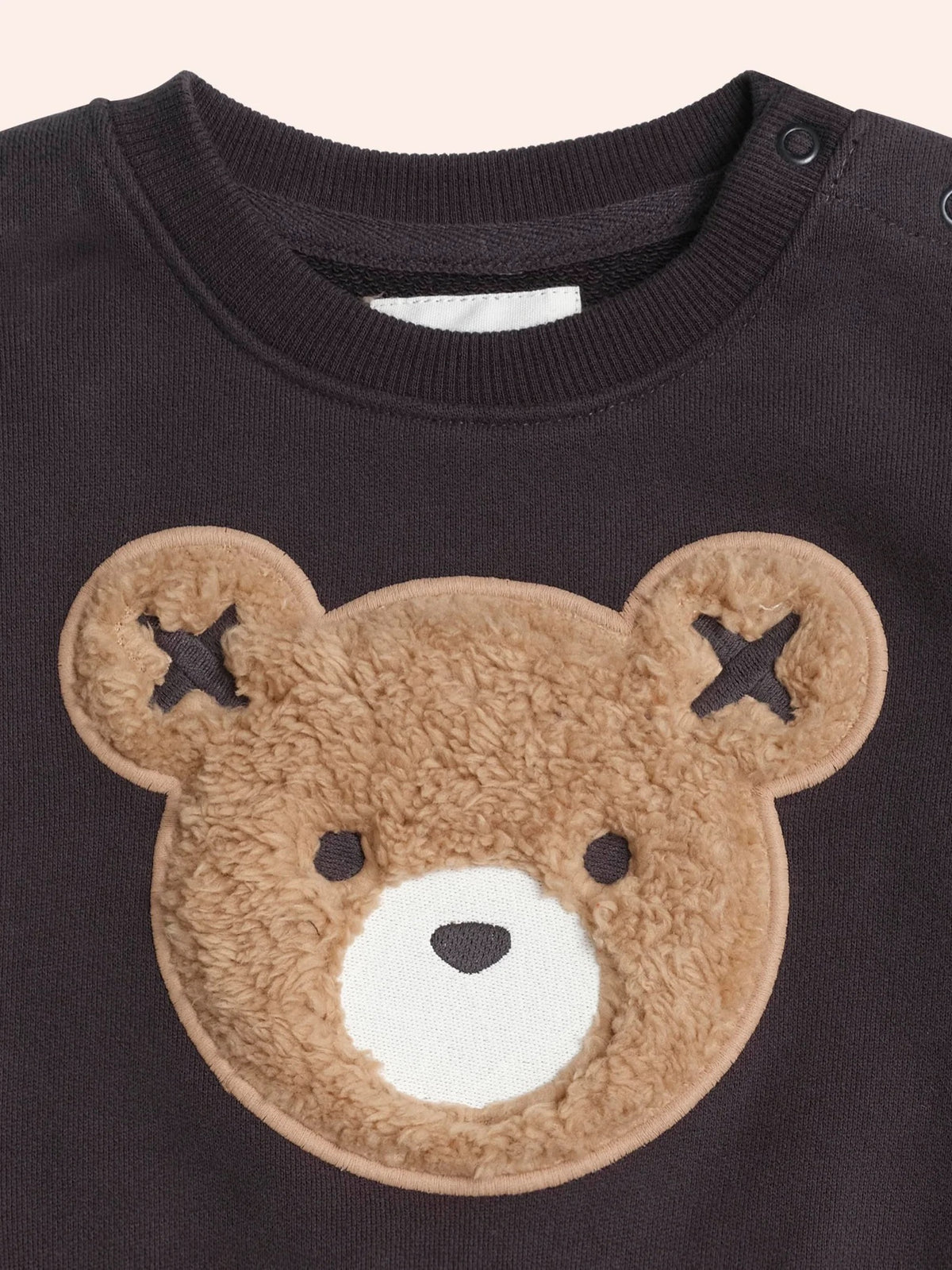 Furry Huxbear Sweatshirt + Moto Trackpant | Soft Black
