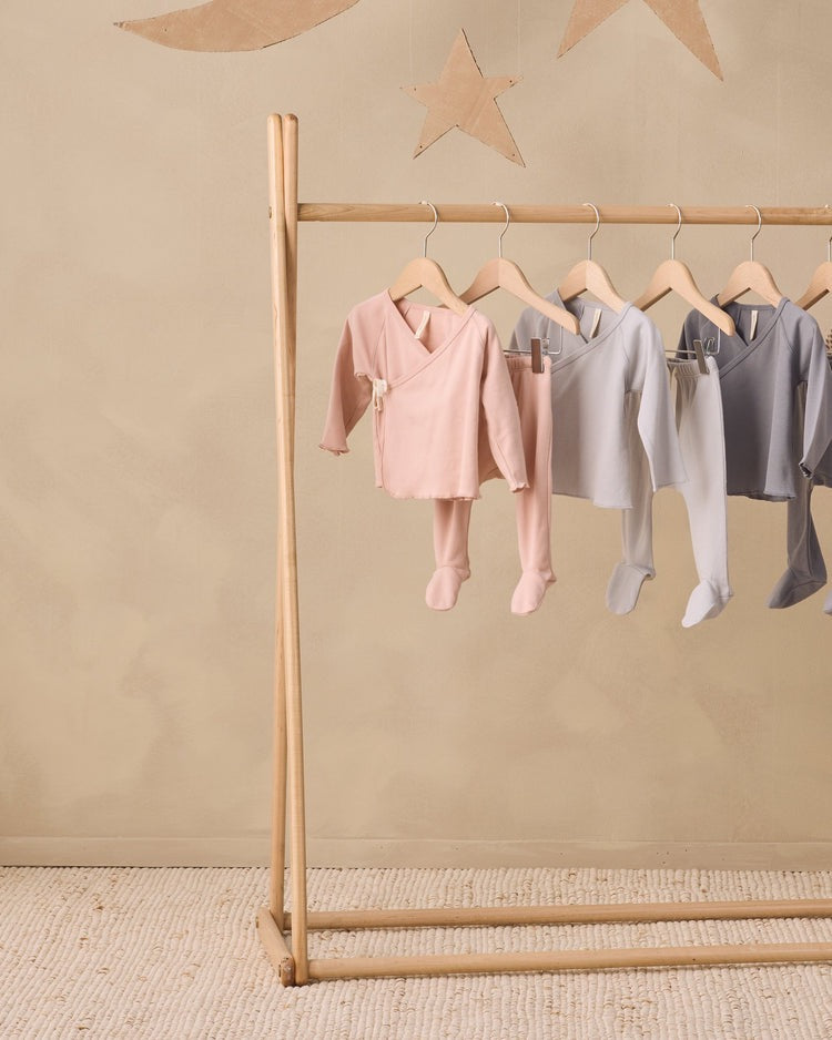 Wrap Top + Footed Pant Set | Dusty Rose