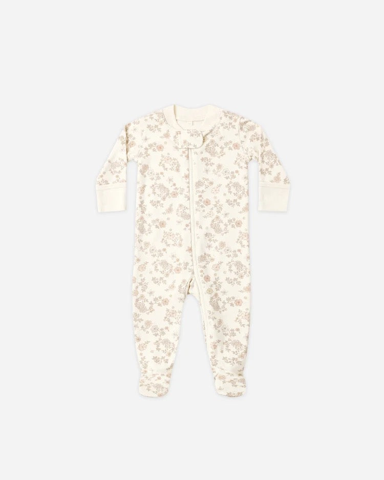Zip Long Sleeve Sleeper | Footie Floral Vine