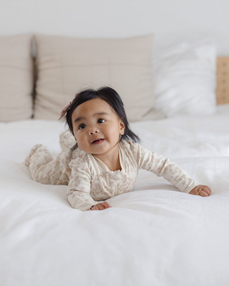 Zip Long Sleeve Sleeper | Footie Floral Vine