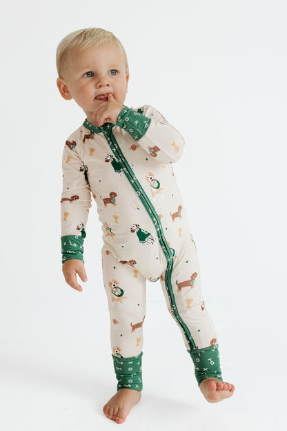 Varsity Pups Zipper Romper