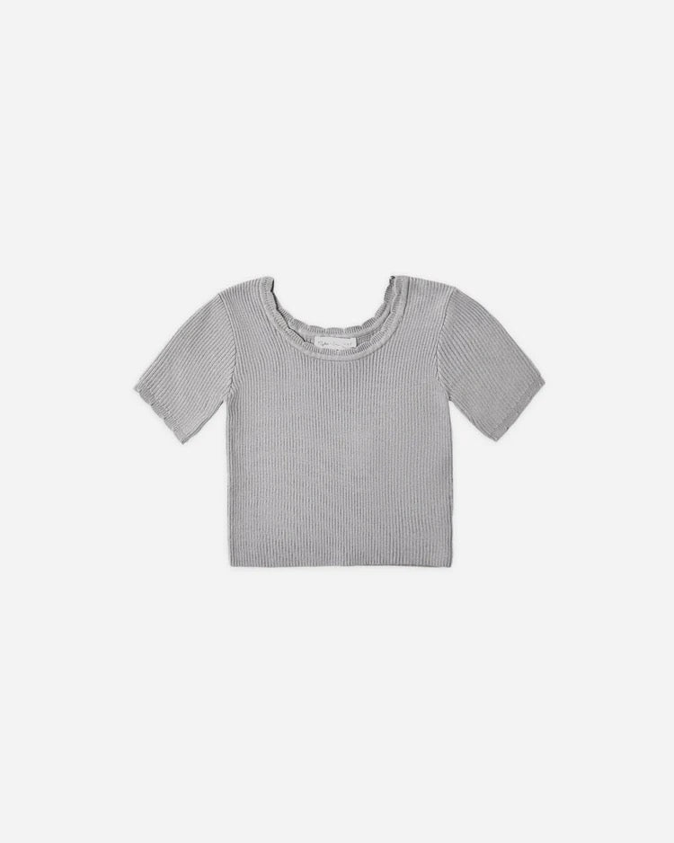 Scallop Tee | Dusty Blue