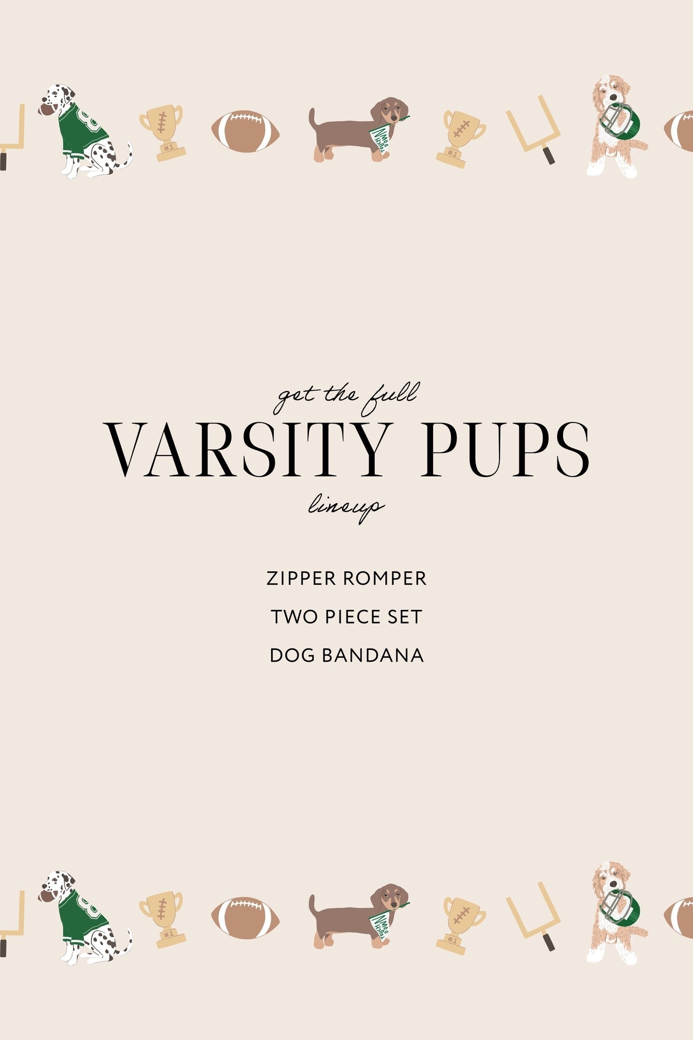 Varsity Pups Zipper Romper