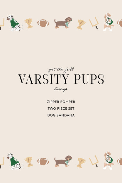 Varsity Pups Zipper Romper