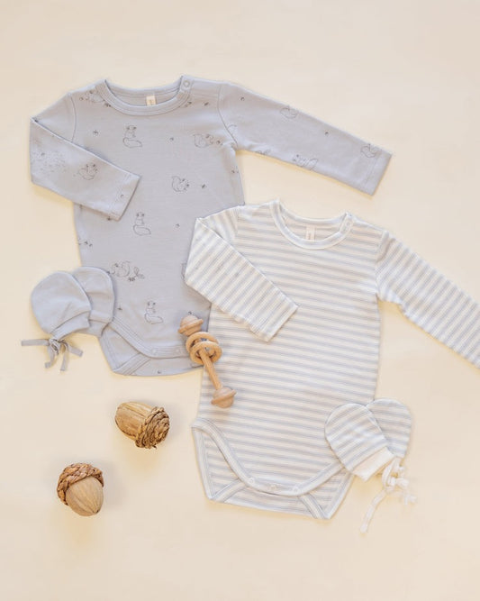 Jersey Bodysuit, 2 Pack | Squirrel & Cloud Stripe