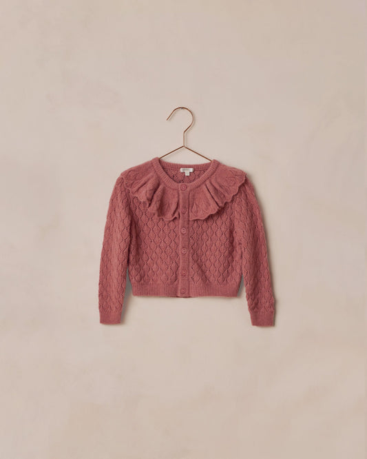 Ruffle Cardigan | Raspberry