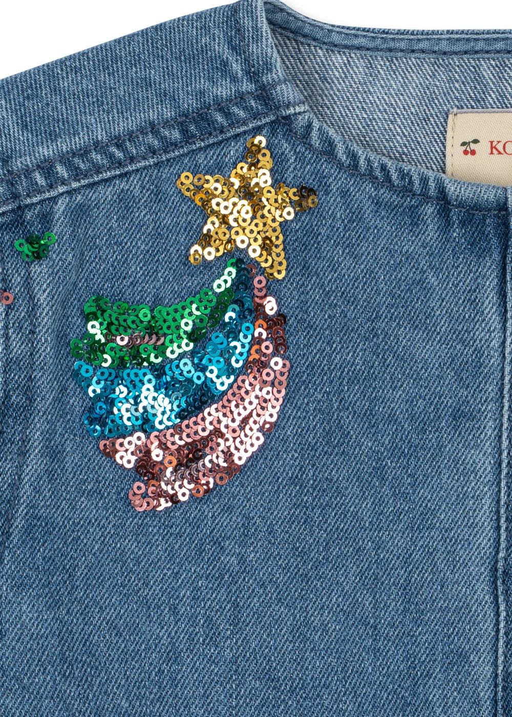 MAGOT SEQUIN DENIM JACKET //  RAINBOW STAR