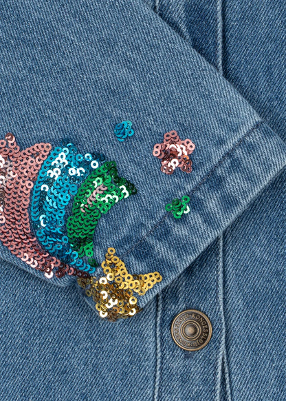 MAGOT SEQUIN DENIM JACKET //  RAINBOW STAR