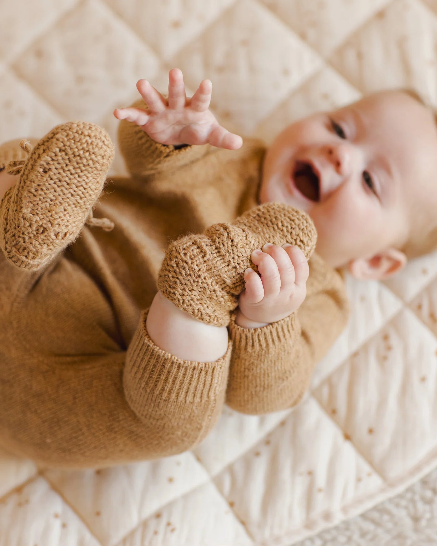 Knit Booties || Speckled Golden