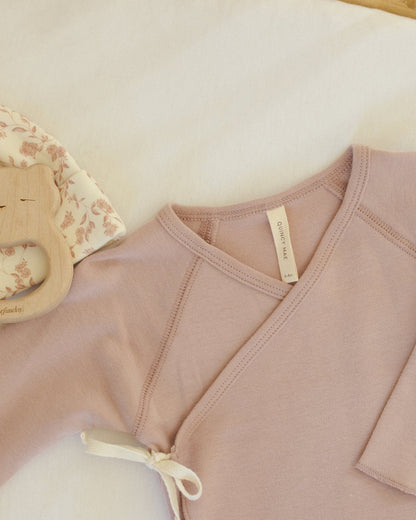 Wrap Top + Footed Pant Set || Rose