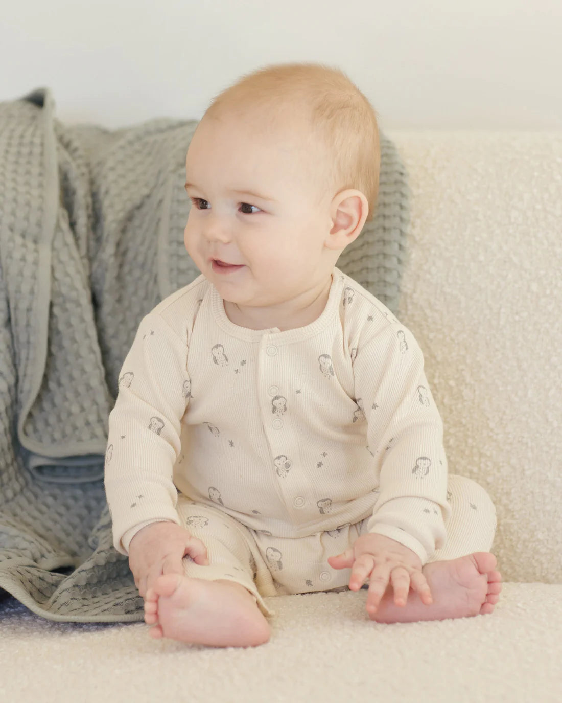 Waffle Baby Blanket || Steel Blue