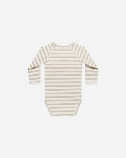 Side Snap Bodysuit || Grey Stripe