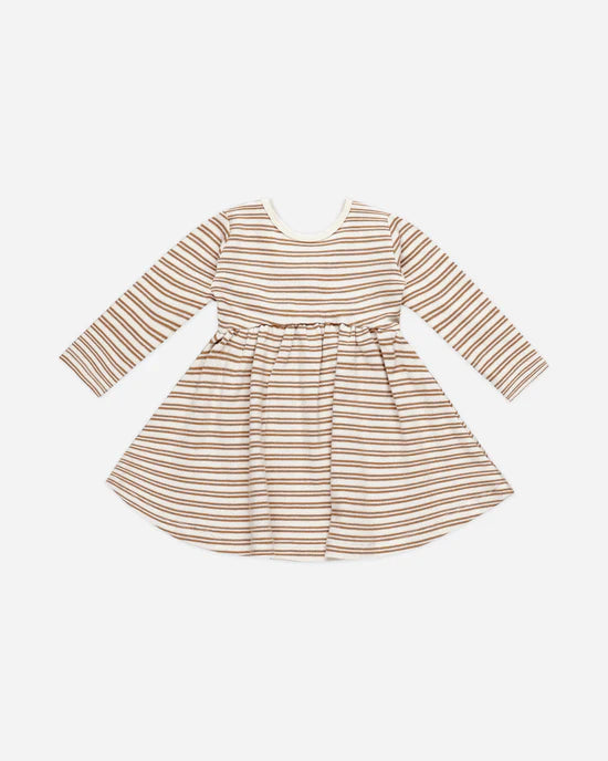 Ribbed Long Sleeve Dress || Golden Stripe