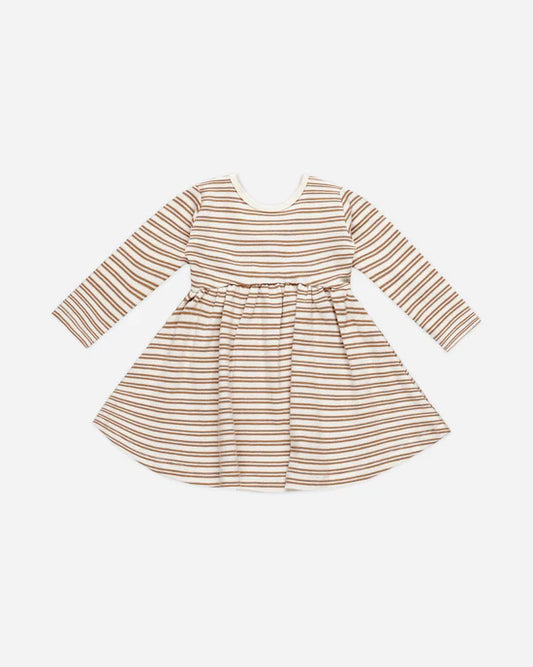 Ribbed Long Sleeve Dress || Golden Stripe