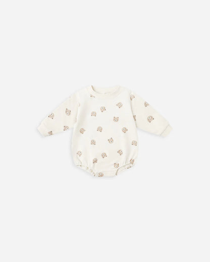 Crewneck Bubble Romper || Brown Bear