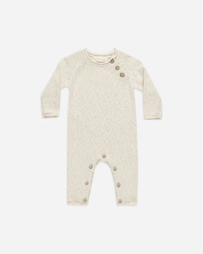 Cozy Heather Knit Jumpsuit || Speckled Natural