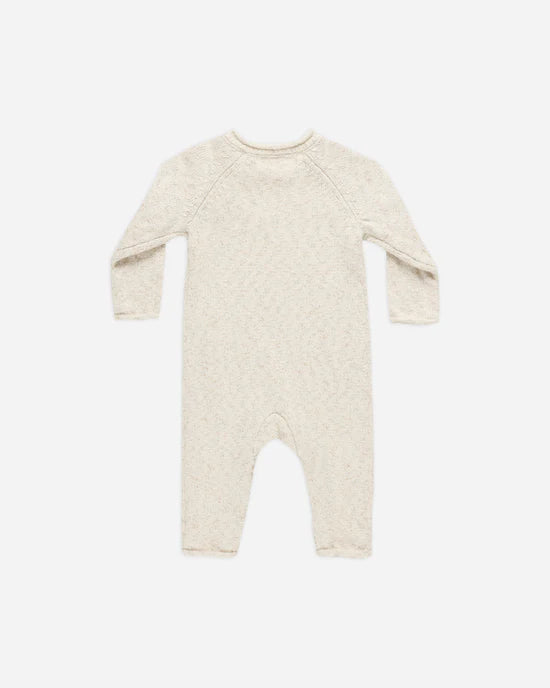 Cozy Heather Knit Jumpsuit || Speckled Natural