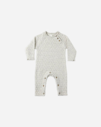 Cozy Heather Knit Jumpsuit || Blue
