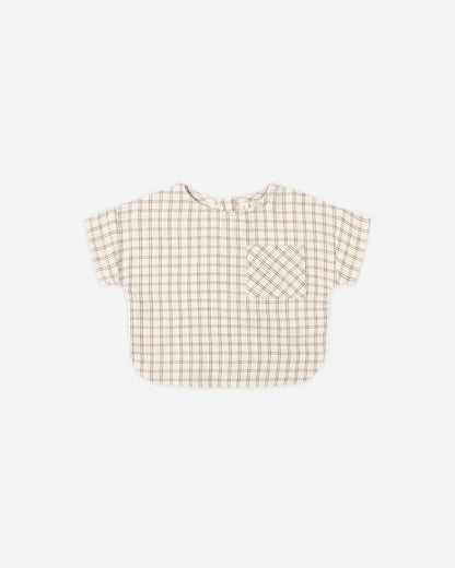 Woven Boxy Top || Cedar Check