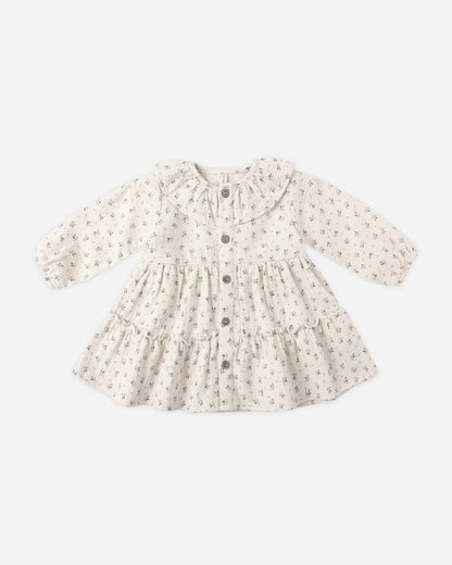 Ruffle Collar Button Dress || Bluebell