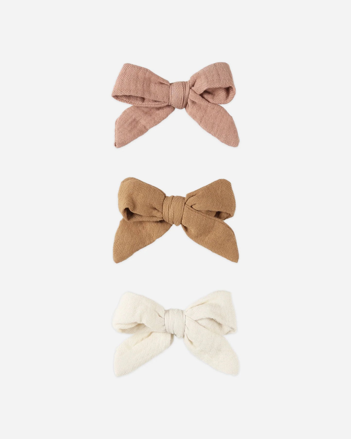 Bow W. Clip, Set of 3 || Rose, Natural, Golden