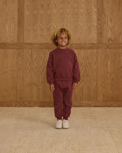 Relaxed Sweatshirt Set || Burgundy