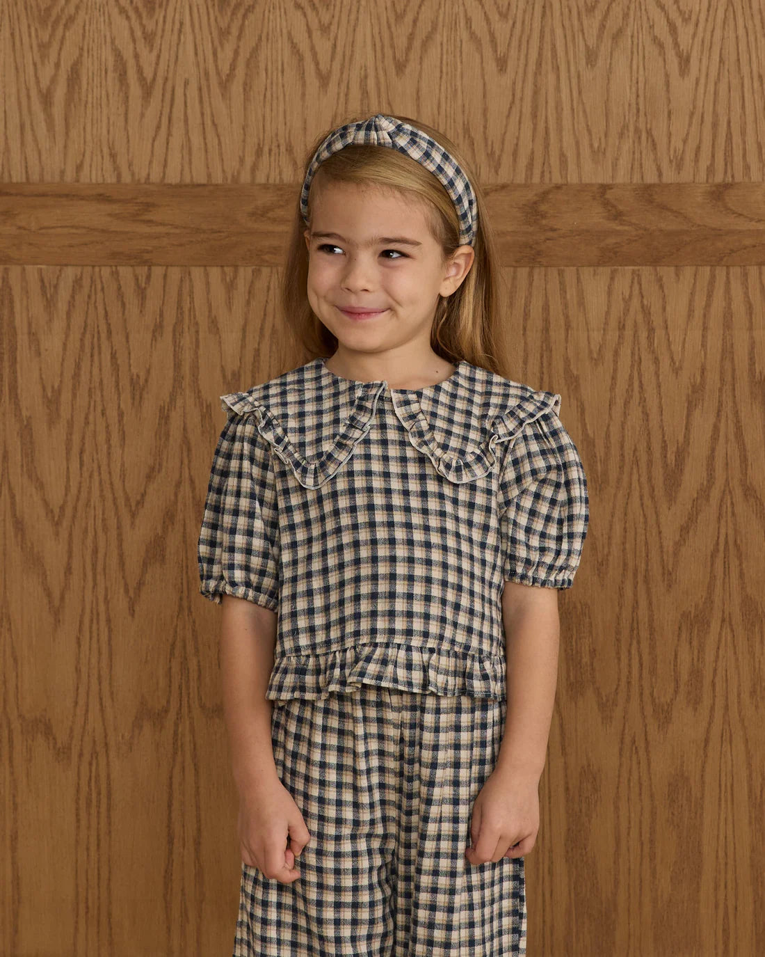 Knotted Headband | Navy Check