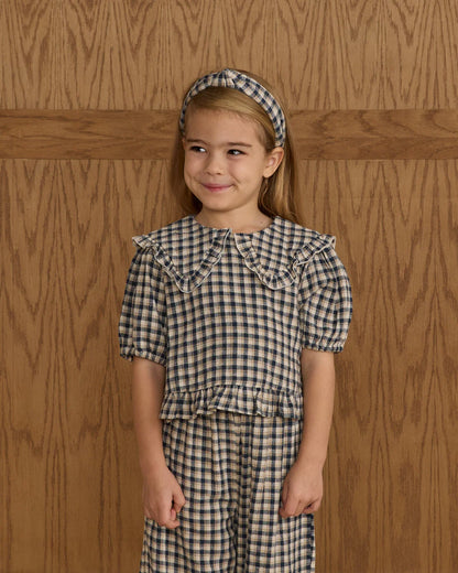 Knotted Headband | Navy Check