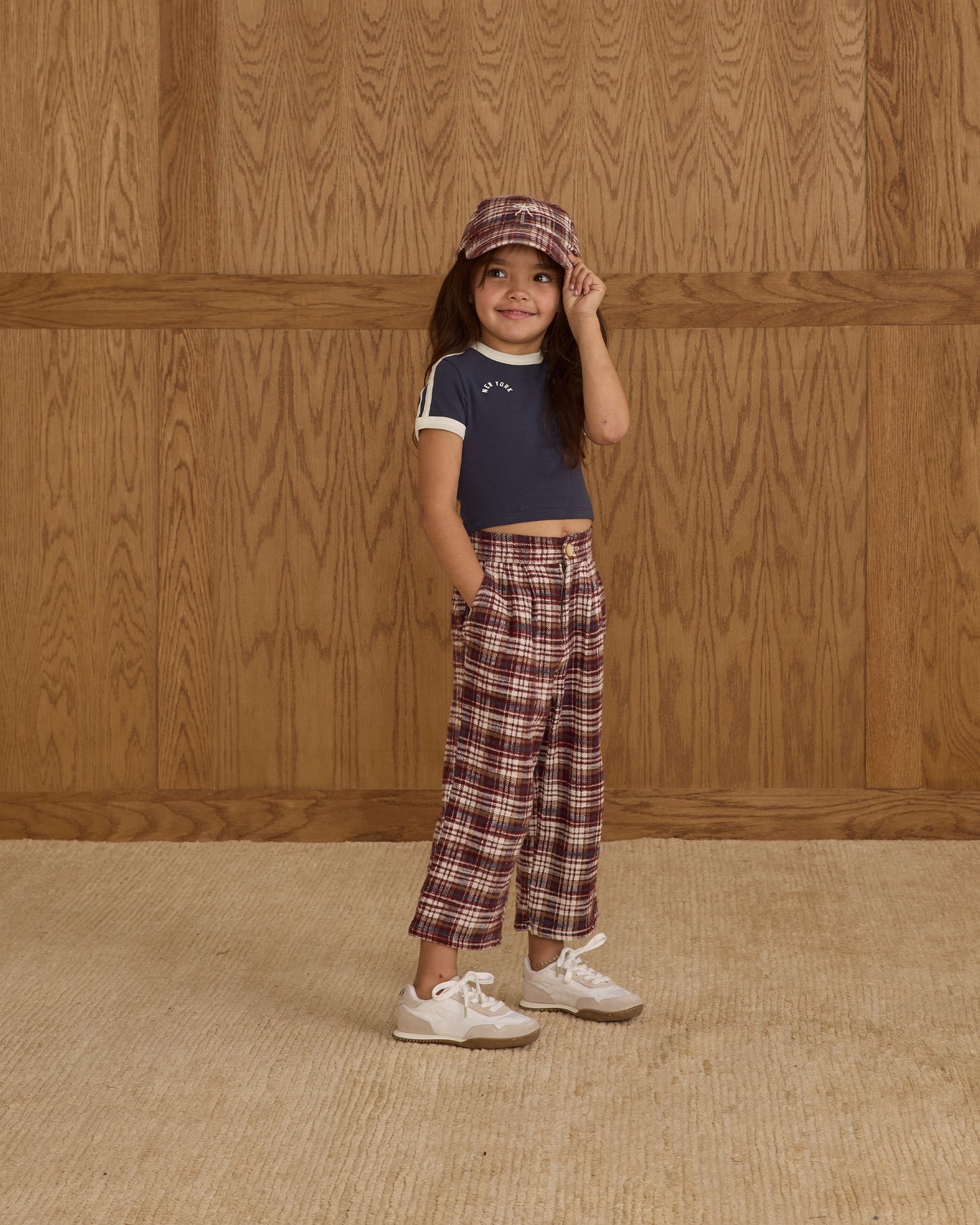 Baseball Hat | Burgundy Plaid