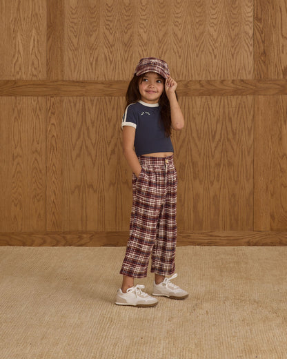 Baseball Hat | Burgundy Plaid