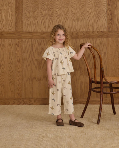 Bow Sweater + Wide Leg Pant Set