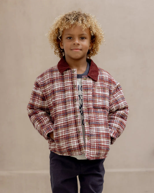 Nashville Quilted Jacket || Burgundy Plaid