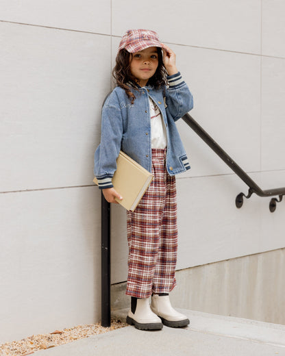 Baseball Hat | Burgundy Plaid