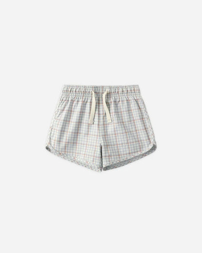 Swim Trunk || Light Blue Plaid