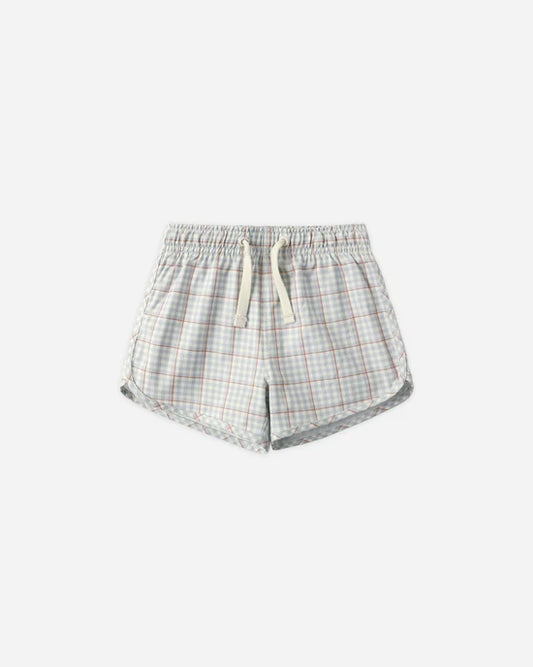 Swim Trunk || Light Blue Plaid